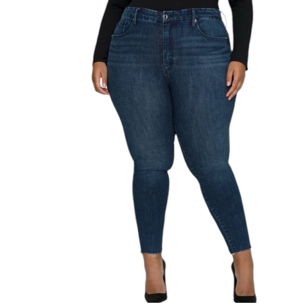 NWT Good American Good Legs Skinny Jeans w/ Raw Chewed Hem Size 22 Retail $99 - Picture 3 of 9